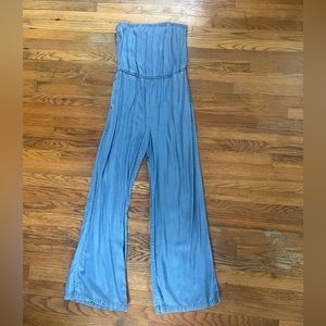 Vintage Denim Strapless Jumpsuit